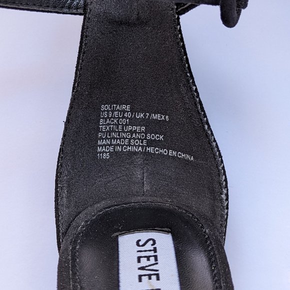 STEVE MADDEN Solitaire Stiletto Sandals Diamond Pearl Studs Ankle Strap Size 9 - Picture 13 of 15